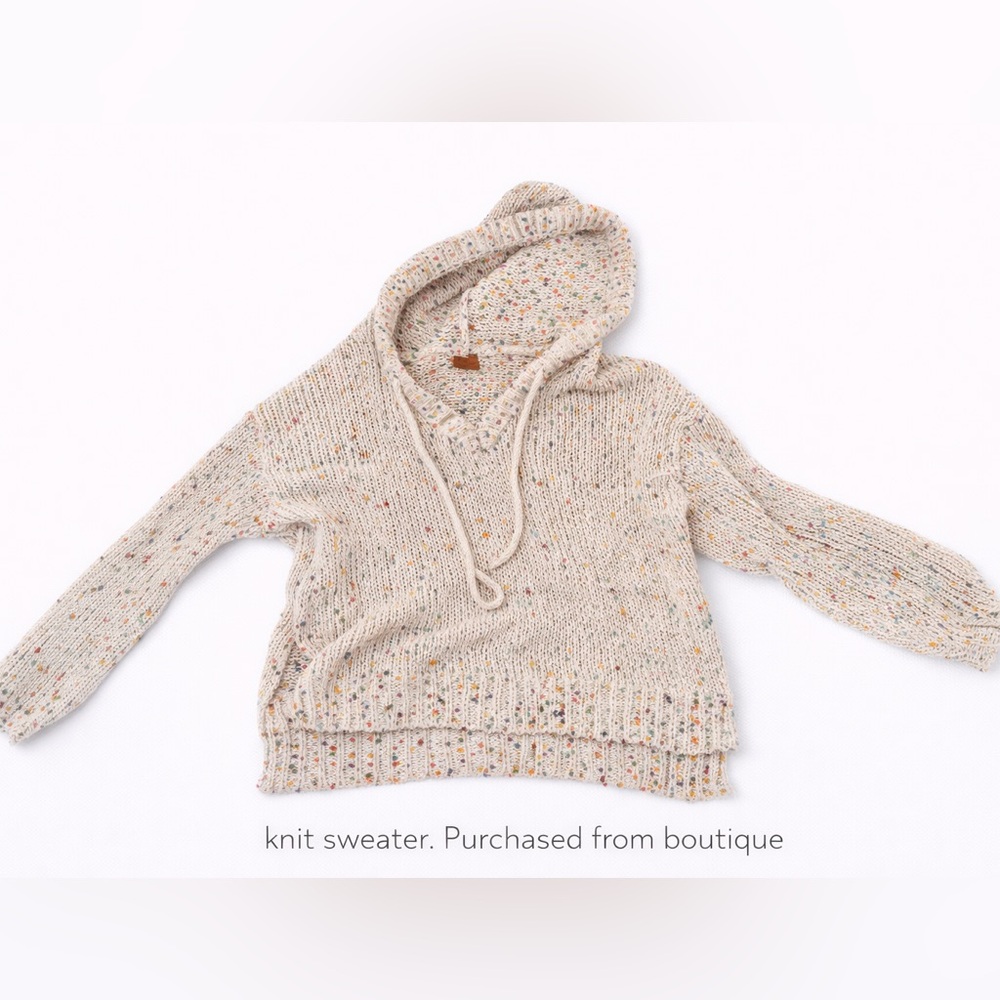 Women's Speckled Knit Hoodie Sweater